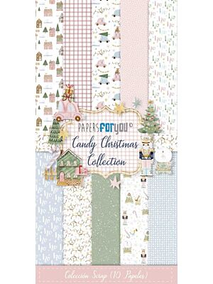 Papers For You scrapbooking papir z motivom Candy Christmas 15x30cm blok - 10 papirjev